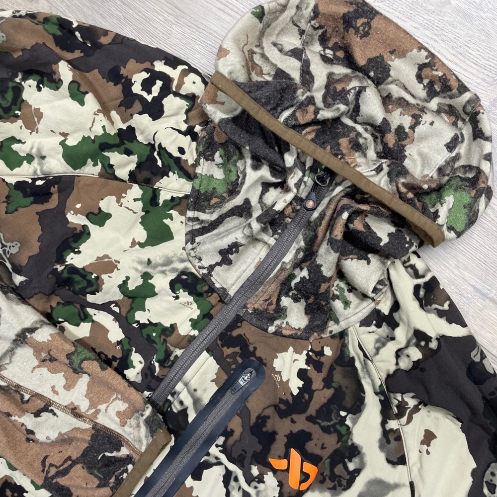 First Lite Sawtooth Hybrid Jacket Men 2X Camo Full Zip Hooded Fusion